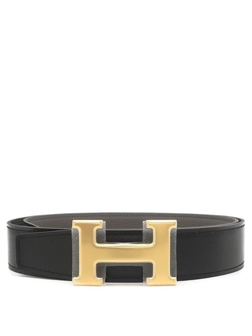 Hermes Belt Constance H 85 Togo Box Calf Black Etain 85 Gold H Buckle